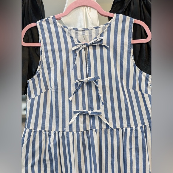 Joie Blue and White Striped Bow Dress - Picture 2 of 4